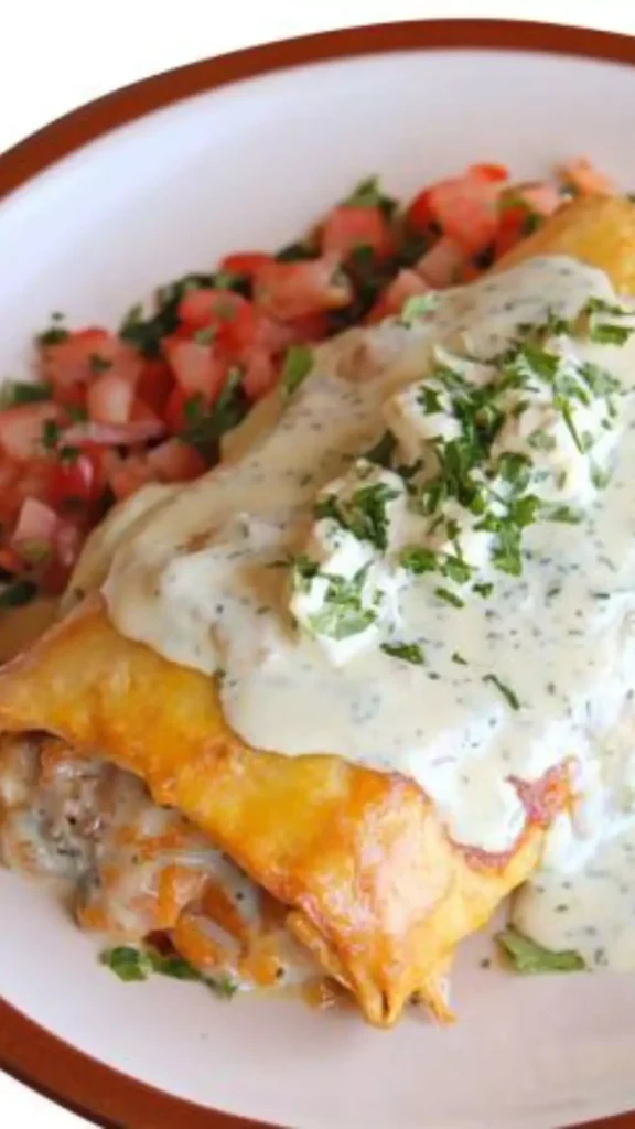 Easy Seafood Chimichanga With White Sauce
