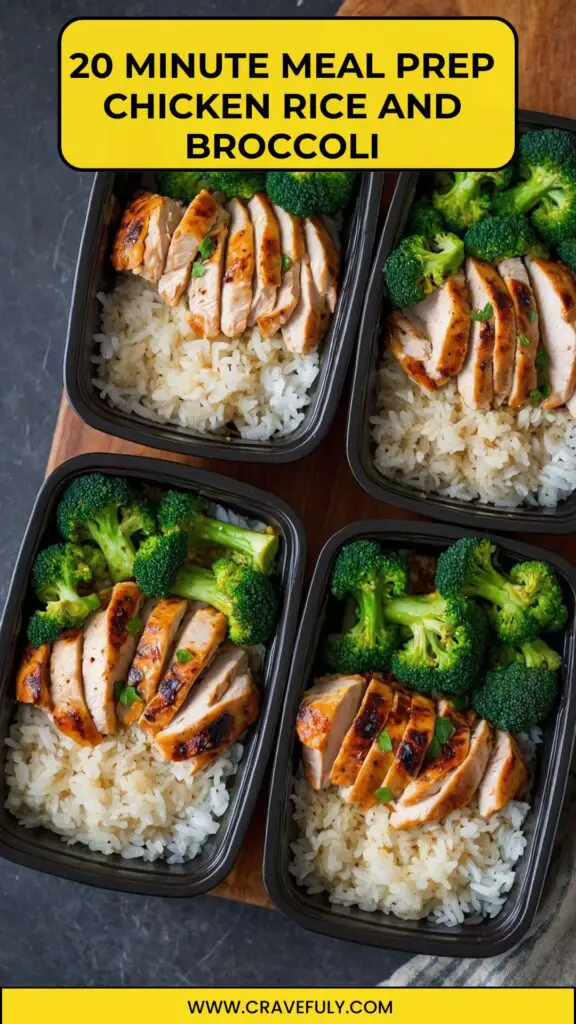 20 minute meal prep chicken rice and broccoli