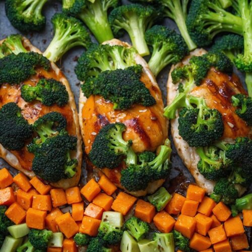 how to make chicken broccoli sweet potatoes
