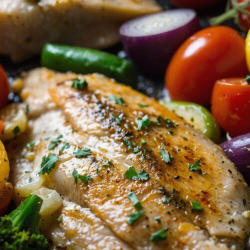 how to make healthy baked tilapia and veggies
