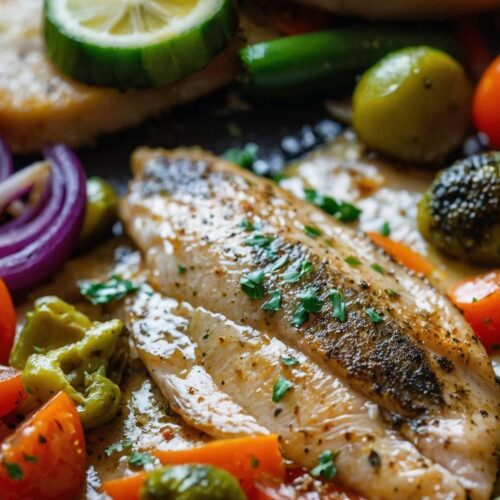 healthy baked tilapia and veggies