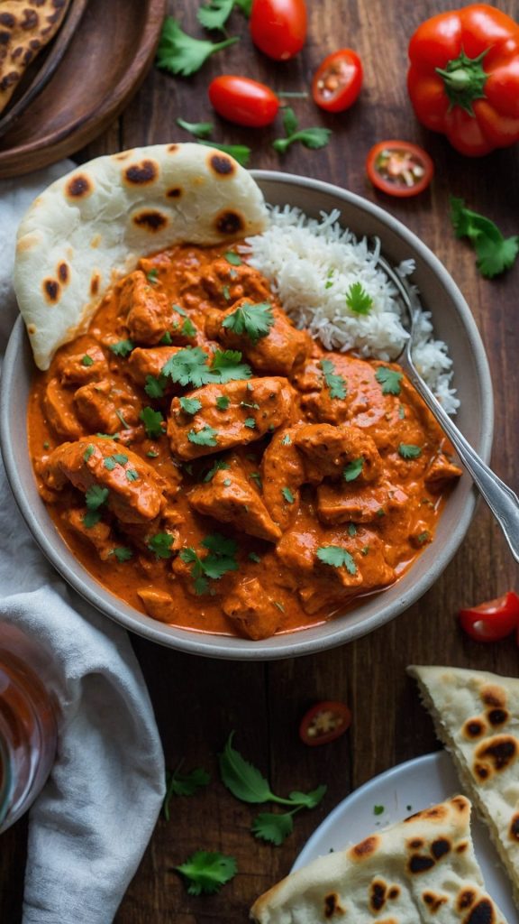 easy chicken tikka masala with stove top garlic naan copycat recipe
