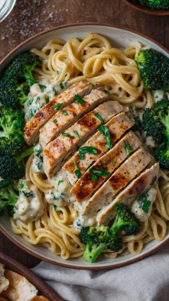 how to make skinny chicken broccoli alfredo