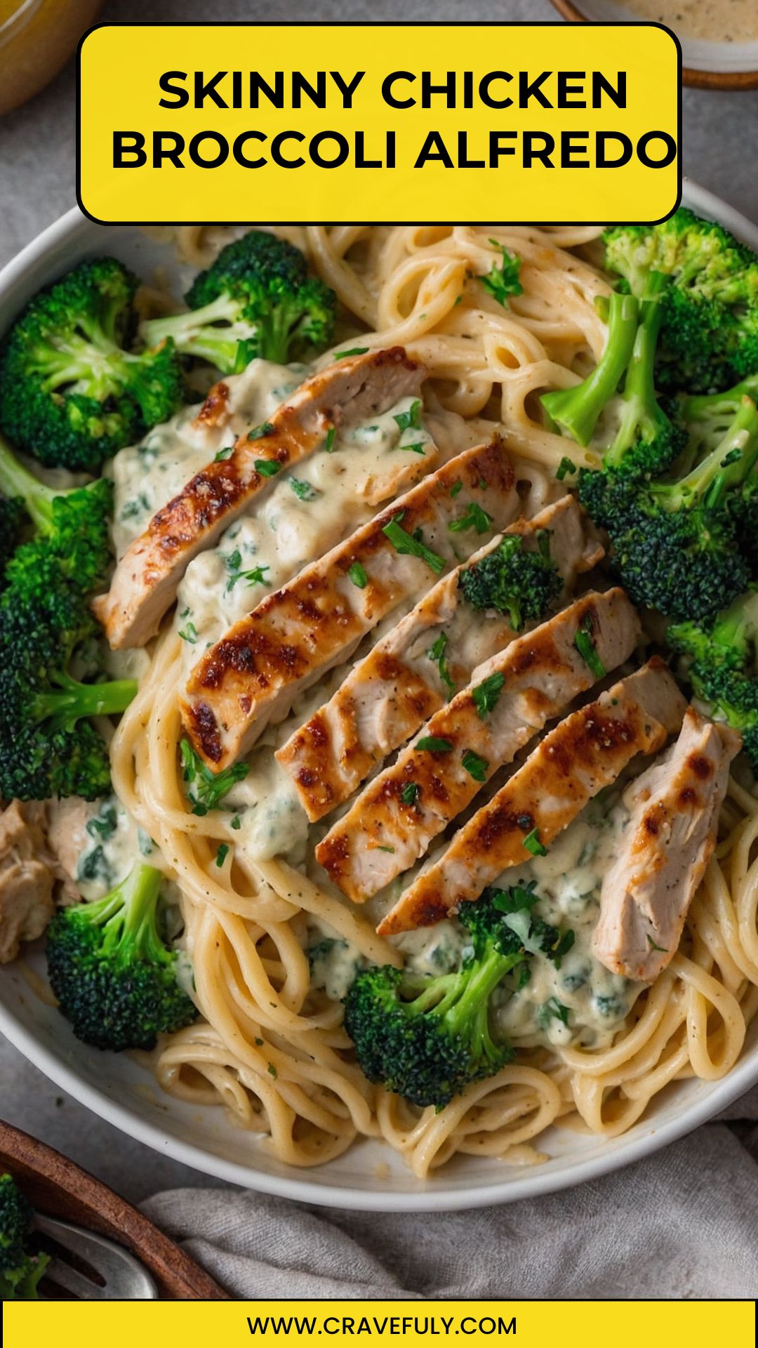 skinny chicken broccoli alfredo