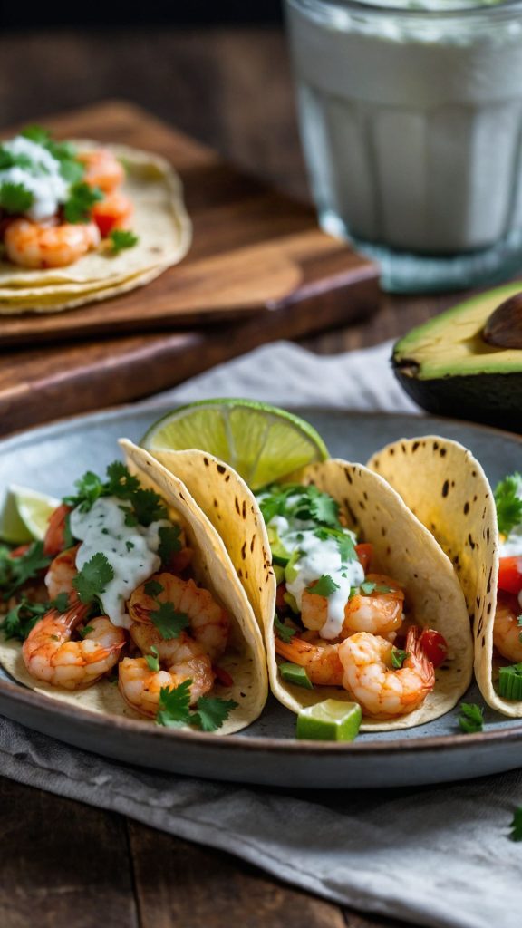 spicy shrimp tacos with avocado salsa sour cream cilantro sauce copycat spicy shrimp tacos with avocado salsa sour cream cilantro sauce copycat
