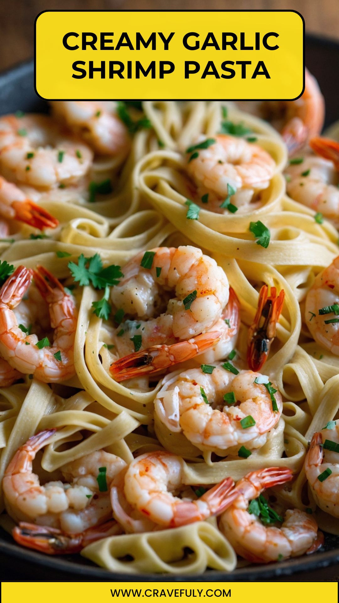 creamy garlic shrimp pasta