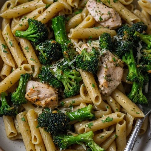 pesto chicken and broccoli pasta