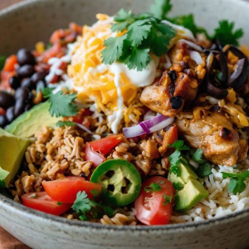 copycat qdoba chicken burrito bowls