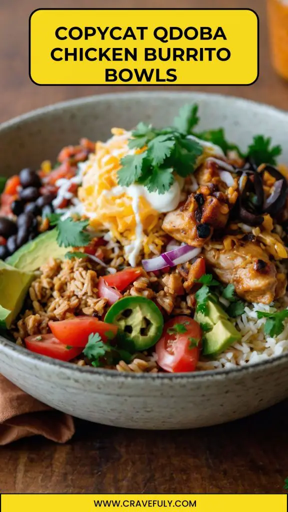 copycat qdoba chicken burrito bowls