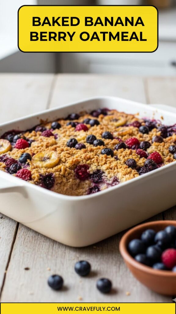 Baked Banana Berry Oatmeal
