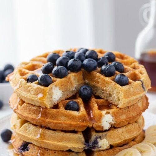 Banana Cottage Cheese Waffles