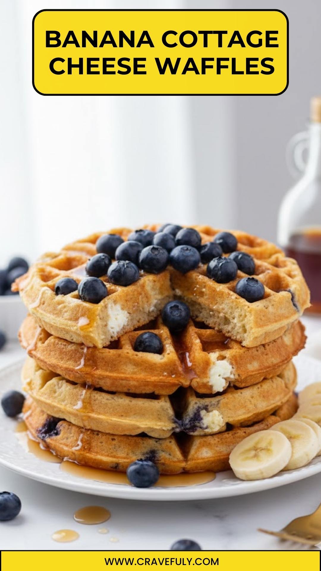 Banana Cottage Cheese Waffles