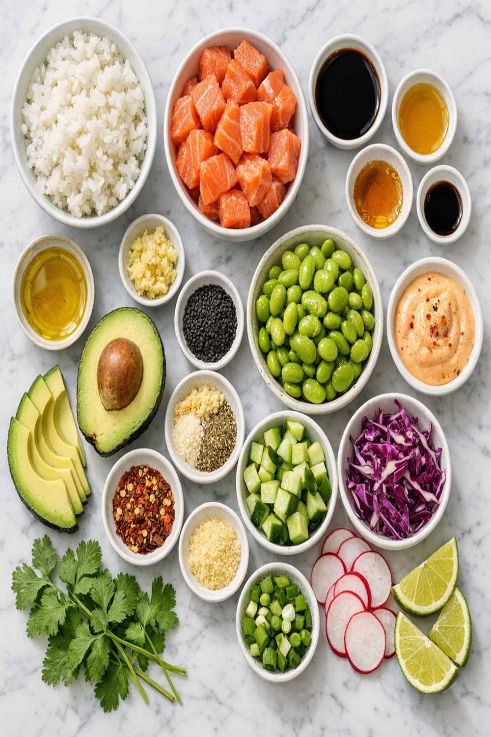 Air Fryer Salmon Bites Bowl Recipe ingredients