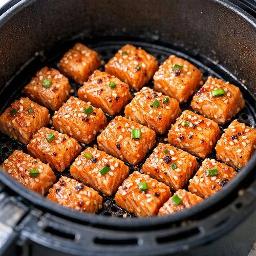 Step 3: Air Fry the Salmon Cubes