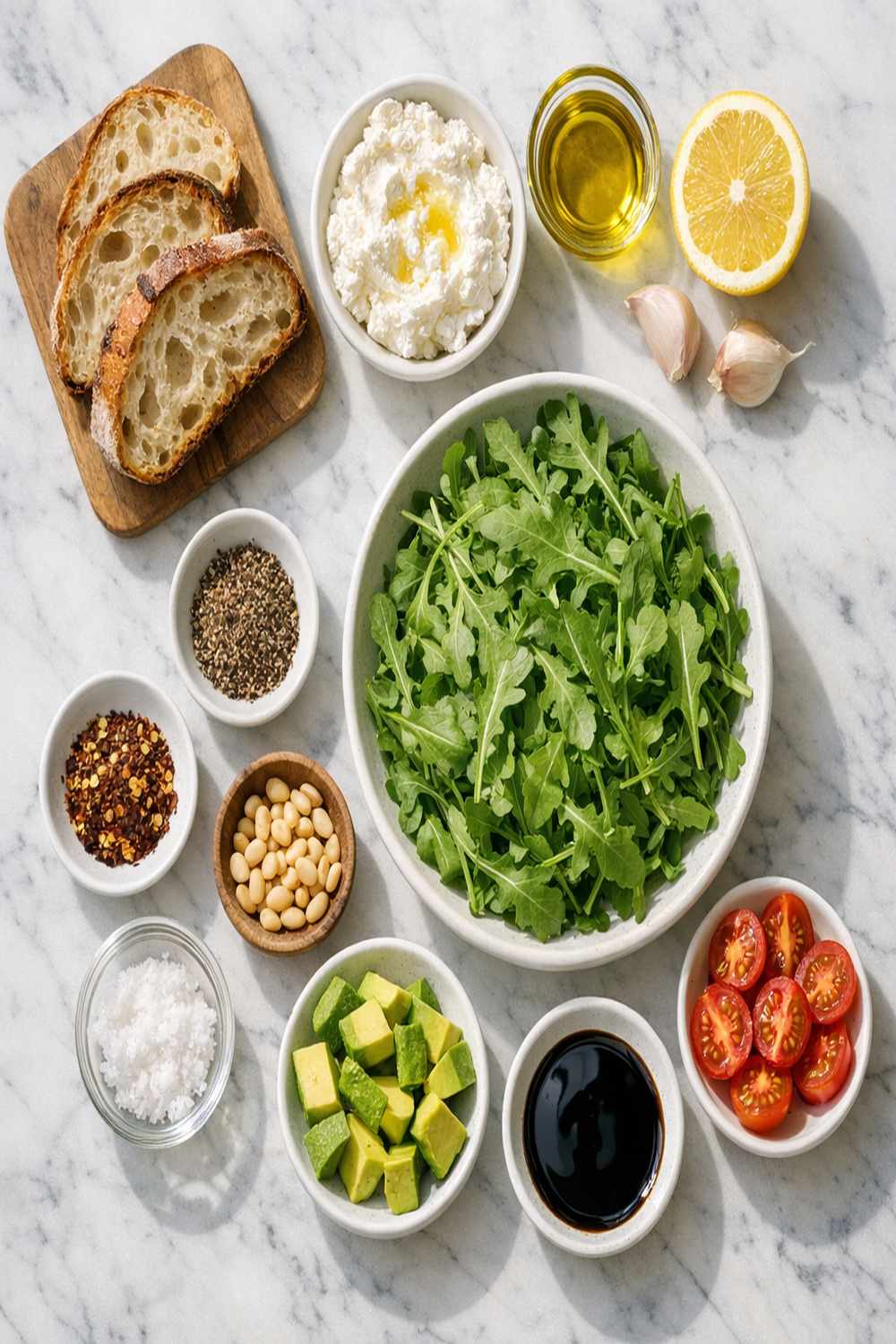 Arugula Toast Recipe ingredients