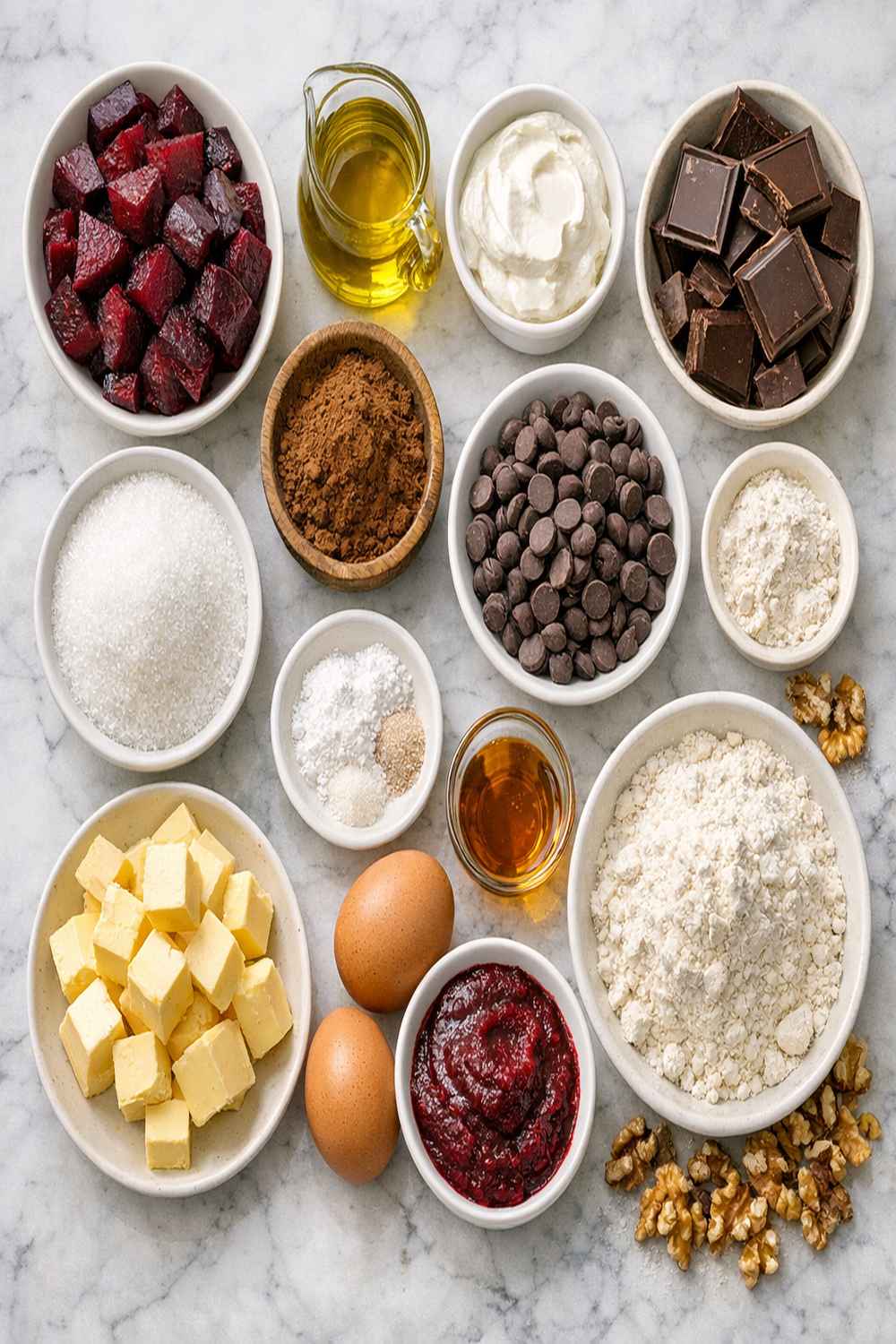 Beetroot Chocolate Brownies Recipe ingredients